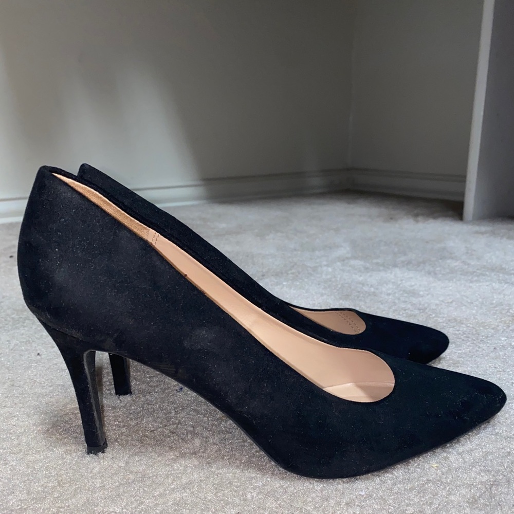 suede black pumps